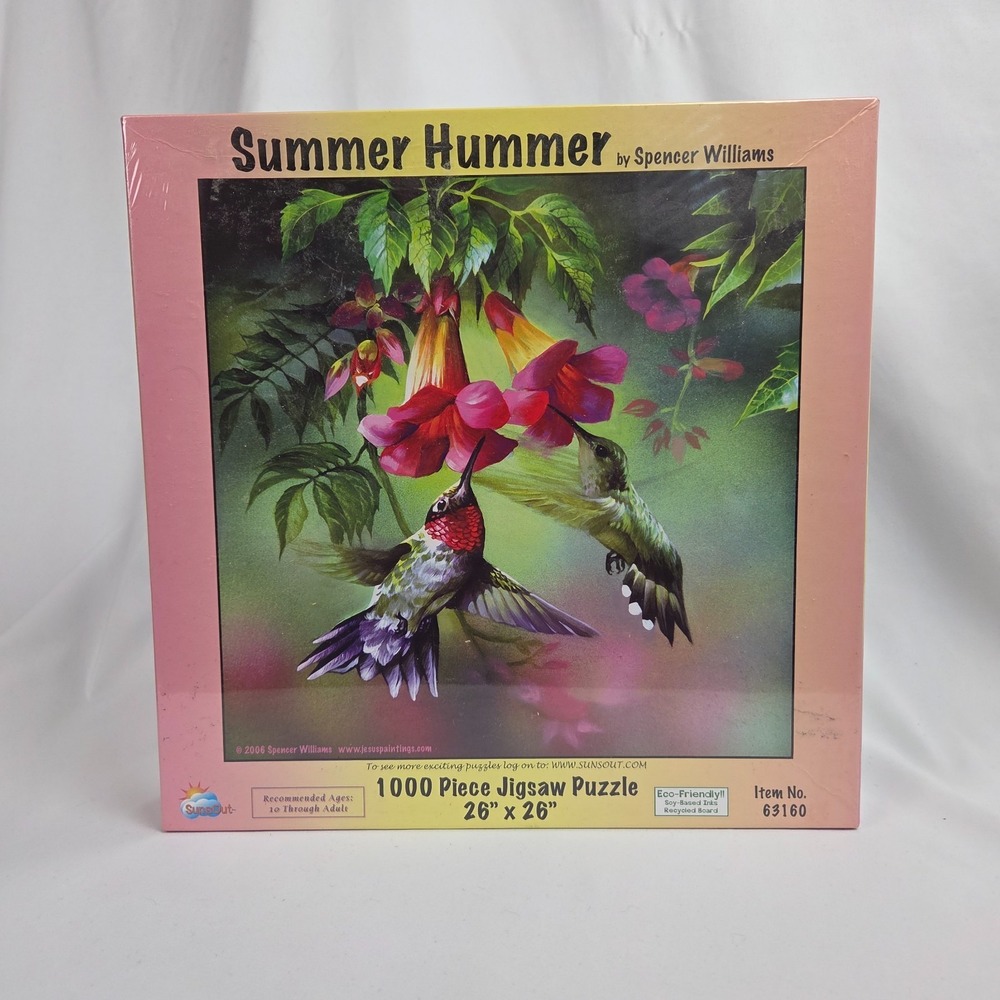 New Sealed SunsOut‎ "Summer Hummer" Spencer Williams 1000 pc Puzzle Hummingbirds